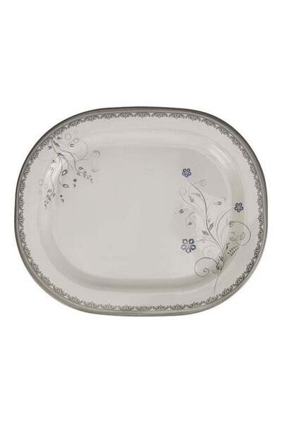 Generic Royalford 14 Inch Melamineware Rectangular Rice Plate | Elegant Flora...