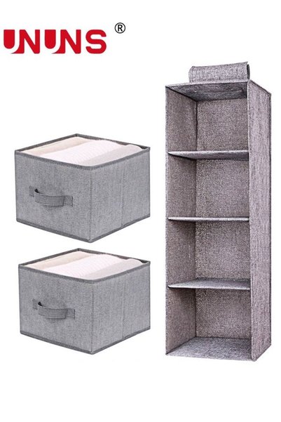 Generic Hanging Closet Organizer,4-Shelf Hanging Shelves With 2 Removable Sto...