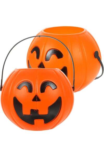 Generic 2 Pcs Pumpkin Buckets for Trick or Treating - Portable Halloween Trea...