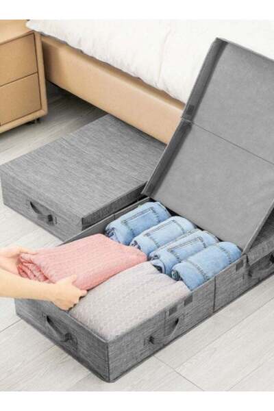 Generic 1-Piece Under Bed Bag with Lid Foldable Underbed Storage Bin Large Ca...