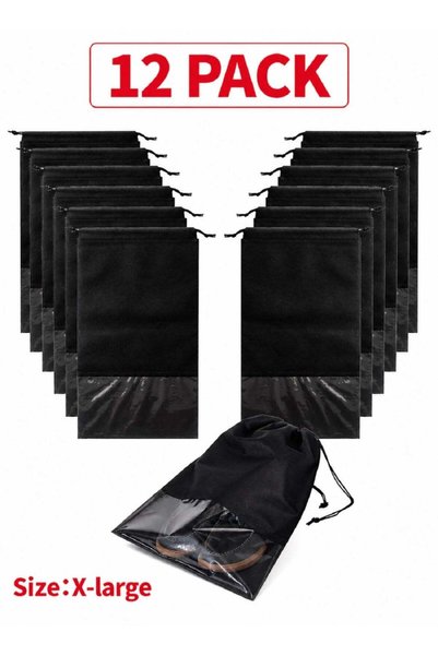 Generic 12 Pack Travel Shoe Bags, Reusable Drawstring Shoe Storage Bags with ...
