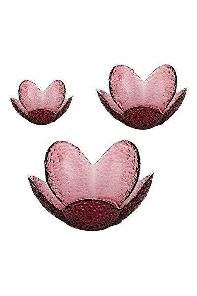 Generic 3-Piece Gold Drawing Glass Plate For Unicorn Lotus Purple 17 X 17 X 8cm