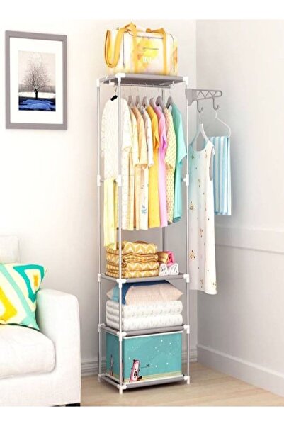 Generic Folding Hanger Silver Non-Woven Wardrobe Bedroom Clothes