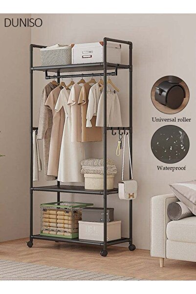 Generic Clothes Rack Clothing Drying Rack, Rolling Garment Rack for Hanging C...