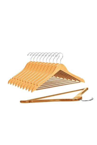 Generic Quality Wooden Hangers - Slightly Curved Hanger Set - Solid Wood Coat...