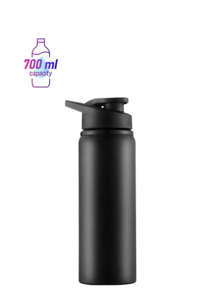 Generic Stainless Steel Water Bottle Black 7.2x22.8cm