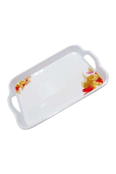 Generic Royalford 15 Inch Melamine Serving Tray with Handles, Flower Carnival...