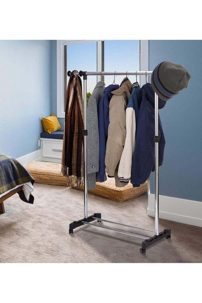 Generic Clothes Hanger Rack Stainless steel elevation type folding single pole