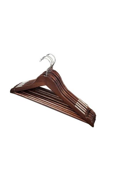 Generic Pack of 5 Non-Slip Wooden Hangers with Rubber Grip