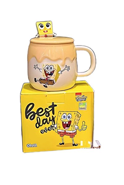 Generic SpongeBob SquarePants Ceramic Mug with Lid & Spoon – “Best Day Ever” ...