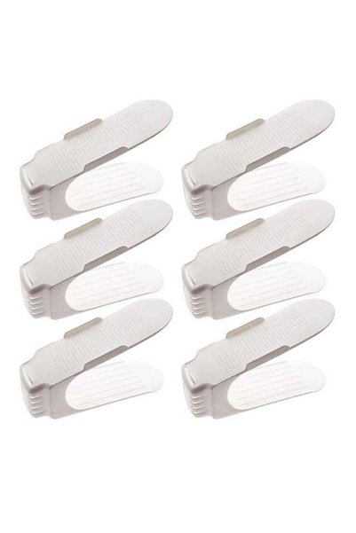Generic 6-Piece Shoe Organizer Set White 10x14x25cm