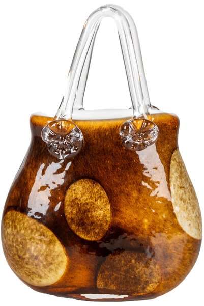 Herdekora Obiect decorativ din sticlă în formă de gheată, de culoarea chihlim...