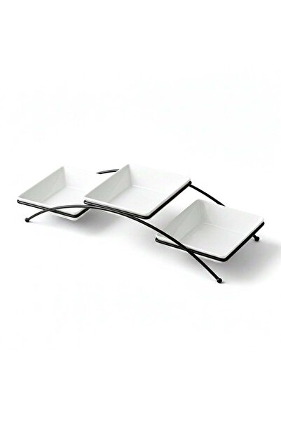 Generic Shallow Serving Bowl Set – 3PCS Square 14cm Porcelain & New Bone Chin...