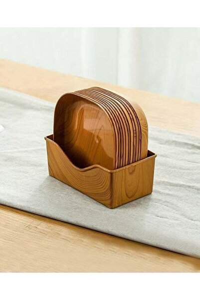 Generic 12Pcs Grain Plates,Wood Texture Reusable Appetizer and Dessert Plates...