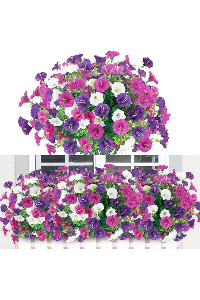 Generic Brand 6 flori artificiale de exterior, flori artificiale rezistente l...