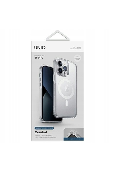 uniq Husă IPHONE 14 PRO COMBAT MAGCLICK ÎNCĂRCARE TRANSPARENTĂ
