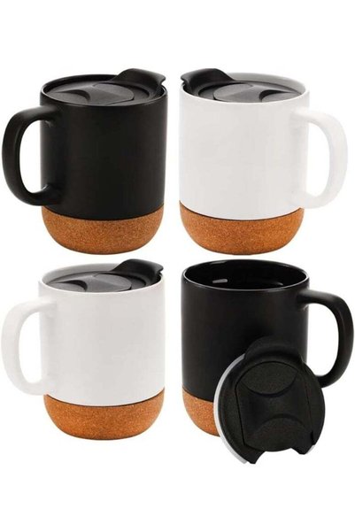 Generic 4 Set Coffee Mugs, Ceramic Cups with Insulated Cork Base, Reusable Co...
