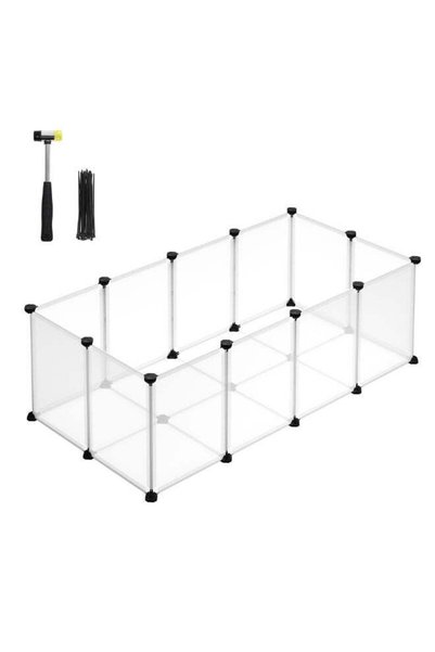 Generic SONGMICS Pet Playpen with Floor, Small Animal Enclosure, DIY Plastic ...