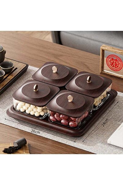 Generic Wood grain fruit plate, nuts container dried fruit nut candy plate Ca...