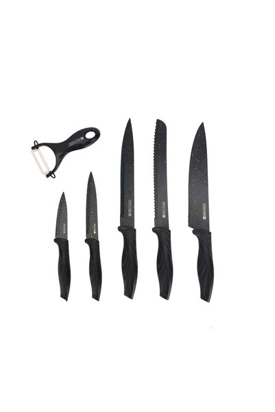 Generic Royalford 6-Piece Granite Coated Kitchen Knife Set | Includes Chef, S...