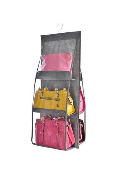 Generic 6-Pocket Hanging Closet Organizer Grey 90x35x32cm