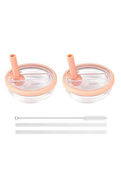 Generic 2 Pack 40 oz Tumbler Flip Straw Lid Replacement fit, Spill Proof Spla...