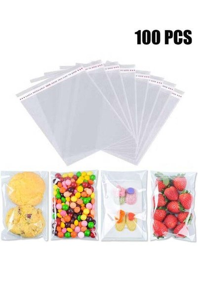 Generic Clear Self Sealing Cellophane Bags, 4x6 Inches 100 Pcs Clear Cookie B...