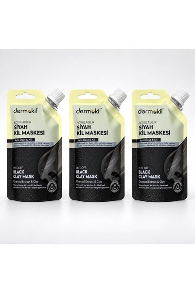 Dermokil Soyulabilir Siyah Kil Maske 50 ml X 3 Adet