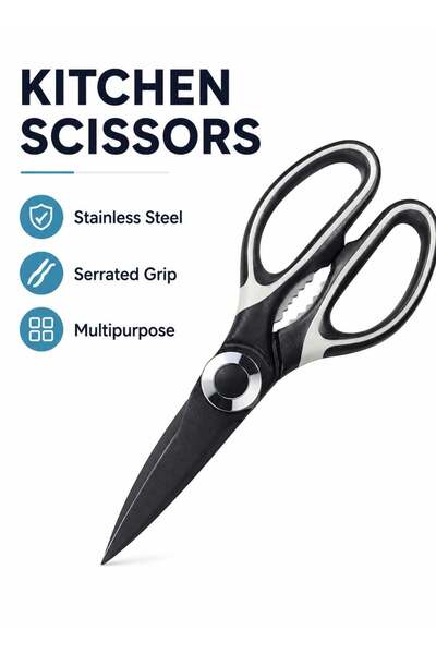 Generic Kitchen Scissors Stainless Steel | Serrated Poultry Shears With Green...