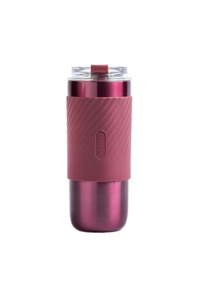 Generic Coffee Mug with Built in Filter and Straw-Rose