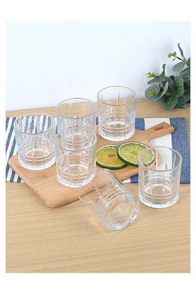 Generic Embossed Old Fashioned Whiskey Glasses - Durable 300ml Glass Tumbler ...