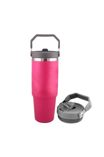 Generic BrainGiggles 30oz Insulated Travel Cup with Handle, Stainless Steel D...