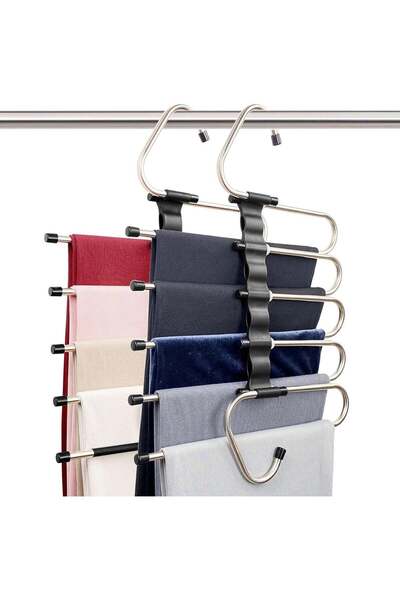 Generic Magic Pants Hangers Space Saving - 2 Pack for Closet Multiple Layers ...