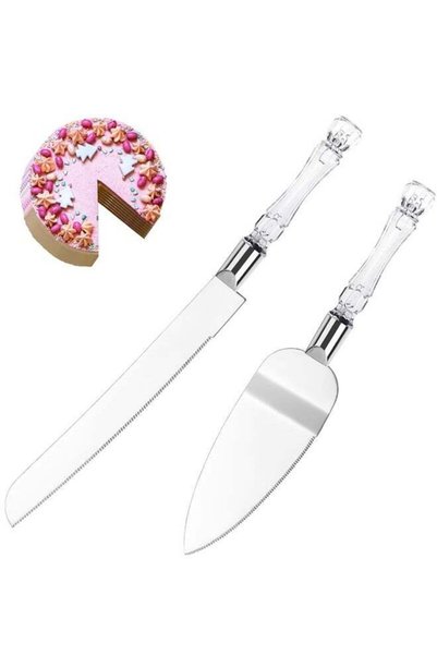 Generic 2 Pcs Cake Cutting Set for Wedding,Wedding Cake Knife with Acrylic Fa...