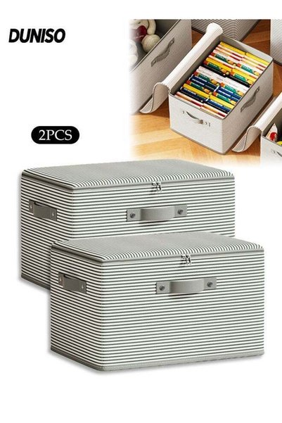 Generic 2 Pack Closet Storage Box with Zipper Lid,Foldable Closet Organizers ...
