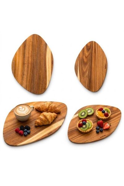 Generic Set of 2 Acacia Wood Serving Board – Large & Small Rectangle 43 x 27 ...