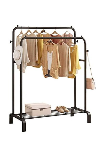 Generic Clothes Organizer And Metal Stand Black