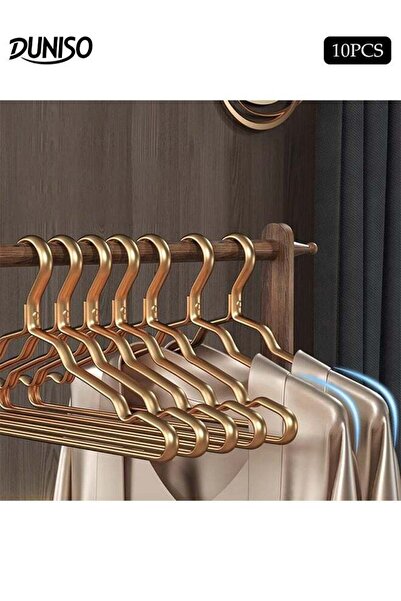Generic 10PCS Quality Aluminum Alloy Clothes Hangers Heavy Duty Clothes Hange...