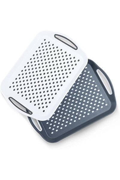 Generic 2-Pack Serving Tray Set – Non-Slip Lap Boards with Grip Handles, Idea...