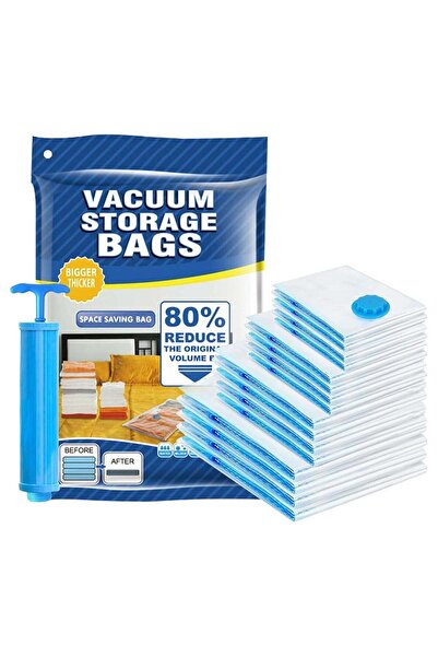 Generic 6 Pack Vacuum Storage Bags (1 Jumbo/2 Large/2 Medium/1 Pump) with Han...