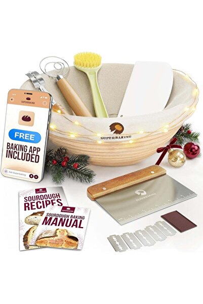Generic 7Pcs 9 Inch Round Banneton Bread Proofing Basket Sourdough Baking Sta...