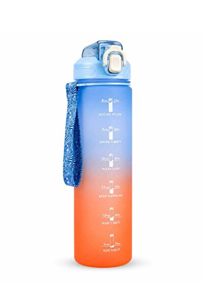 Generic 1000ML Sports Water Bottle with Straw, Time Marker, Leakproof Flip To...