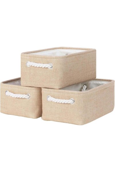 Generic Small Storage Baskets for Shelves 3 Pack Fabric Storage Bins for Orga...