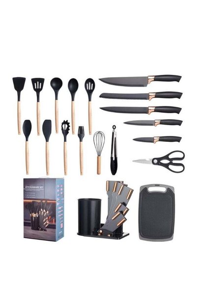 Generic 19-Piece Silicone Kitchen Utensil Set – Heat Resistant Non-Stick Cook...