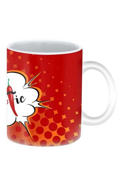 Generic Psychotic Premium Design Printed Mug Red/Orange/White