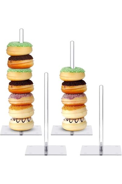Generic ARS® Acrylic Donut Stand Set - Clear, 4 Pieces (8/10/12/14 in)