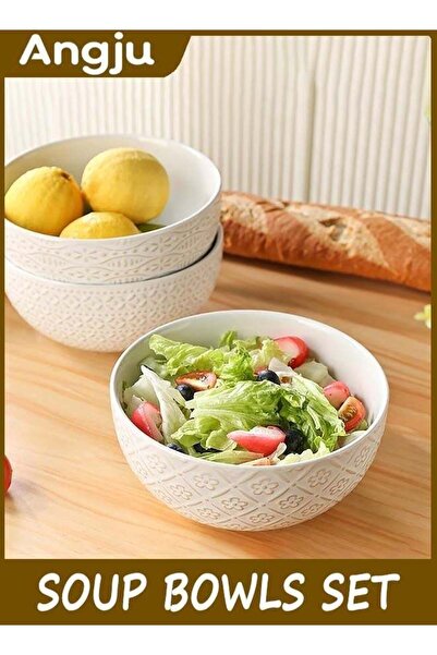 Generic Ceramic Soup Bowls Set of 4, Large Ceramic Cereal Bowls for Kitchen, ...