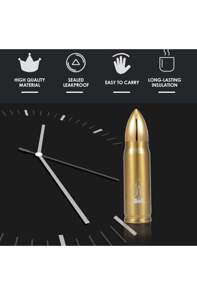 Generic Stainless Steel Vacuum Insulated Bullet Shaped Travel Water Bottle Go...