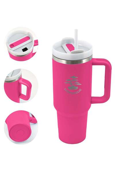 Generic 40oz Insulated Stainless Steel Tumbler with Handle, Straw & Lid - Lar...