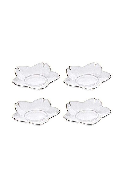 Generic 4-Pieces Cherry Blossom Plates Glass Clear 13.4cm